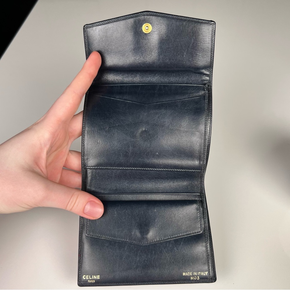 Celine Triomphe Macadam Blue Coated Wallet - Picture 7 of 10
